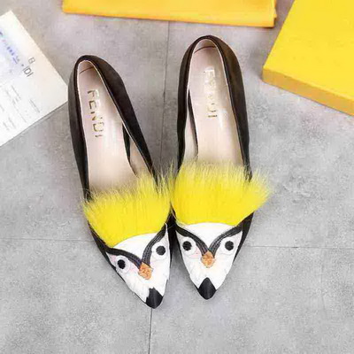Fendi Shallow mouth kitten heel Shoes Women--006